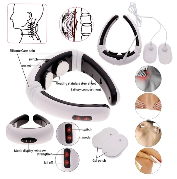 Neck massager in use
